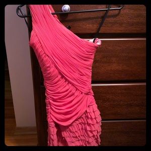 Bebe fitted ruffle short dress